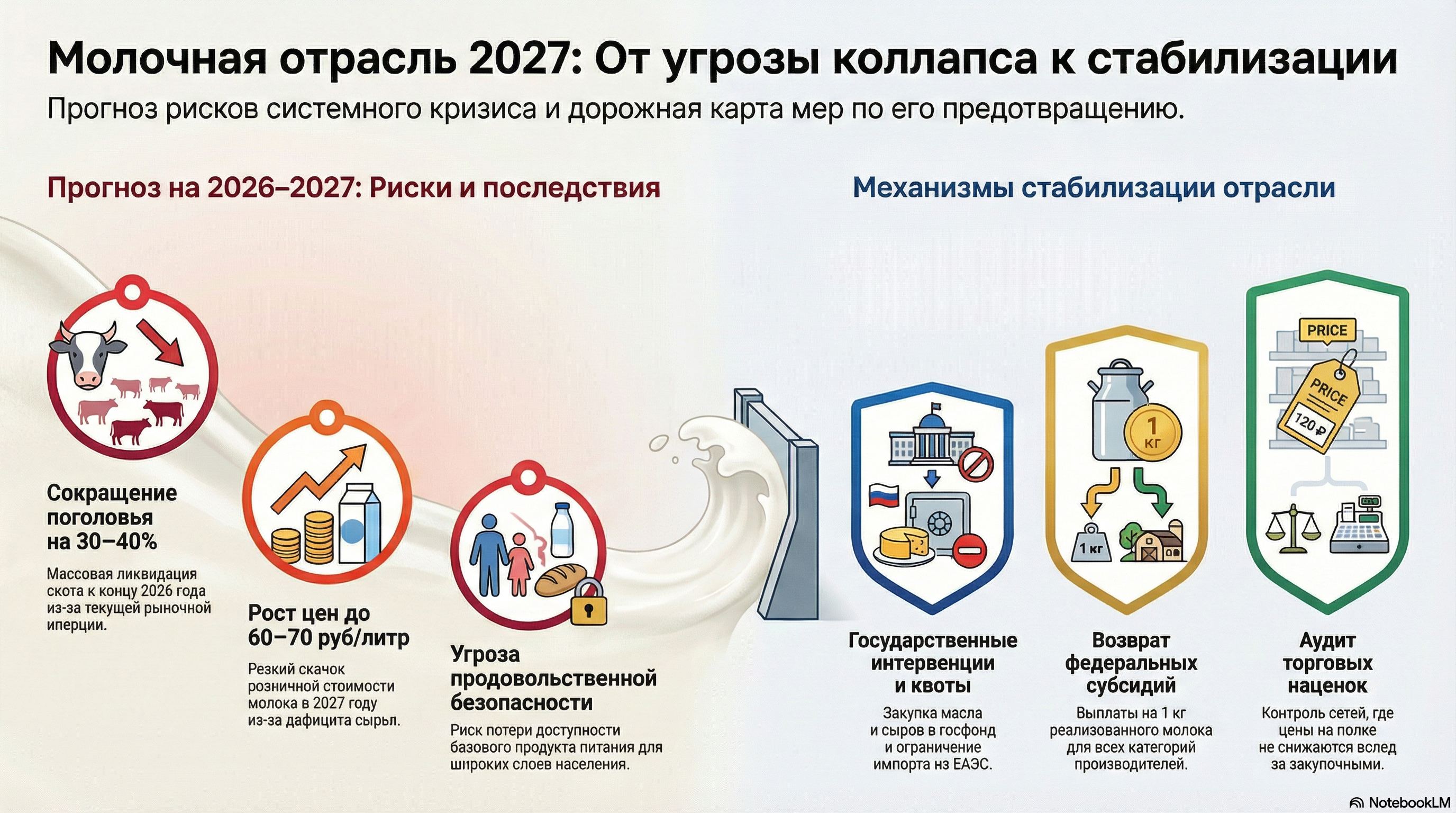 Прогноз развития молочной отрасли 2026-2027 и механизмы стабилизации